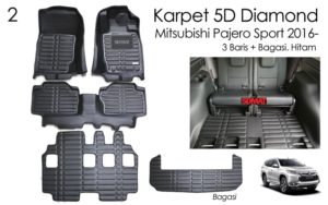 Karpet 5D Diamond Mitsubishi Pajero Sport 2016- FULL SET